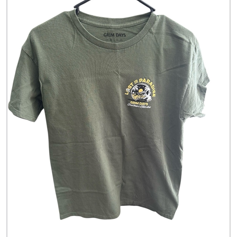 Olive Green 'Last in Paradise' Graphic Tee